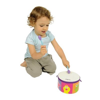 Girl playing with drum